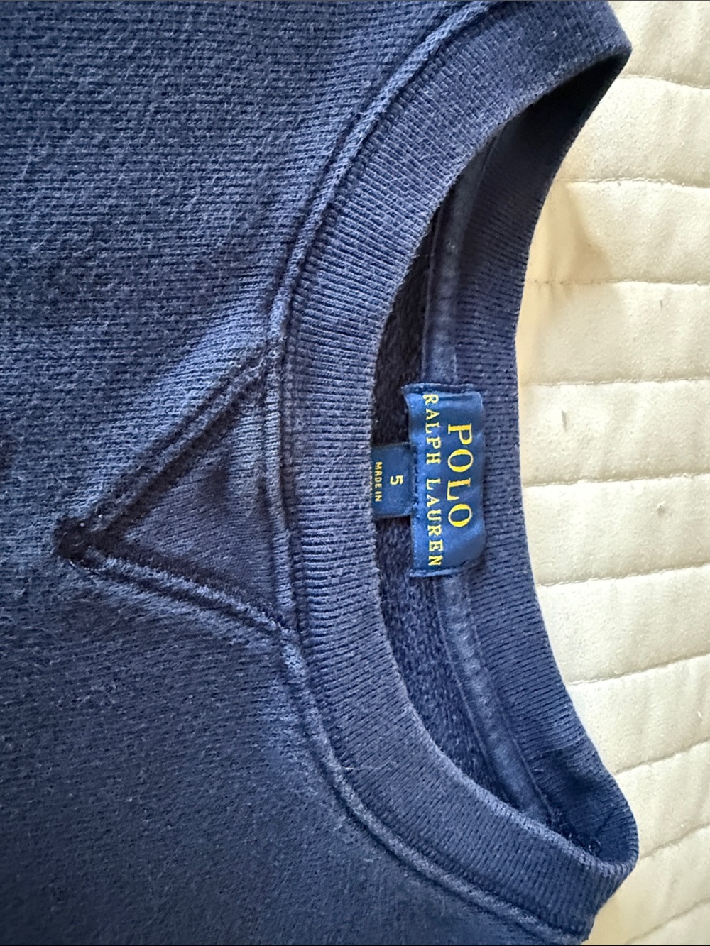 Polo by Ralph Lauren Navy Sweatshirt with American Flag RL67 . Vintage looking. - Picture 5 of 7